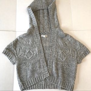 Aeropostle l Cardigan Cable Knit Hooded Gray
